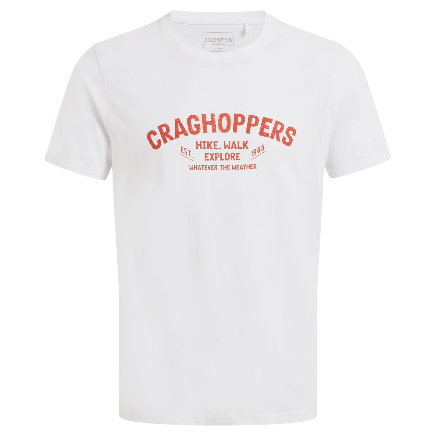 Optic White - Front - Craghoppers Mens Lucent Hike Short-Sleeved T-Shirt