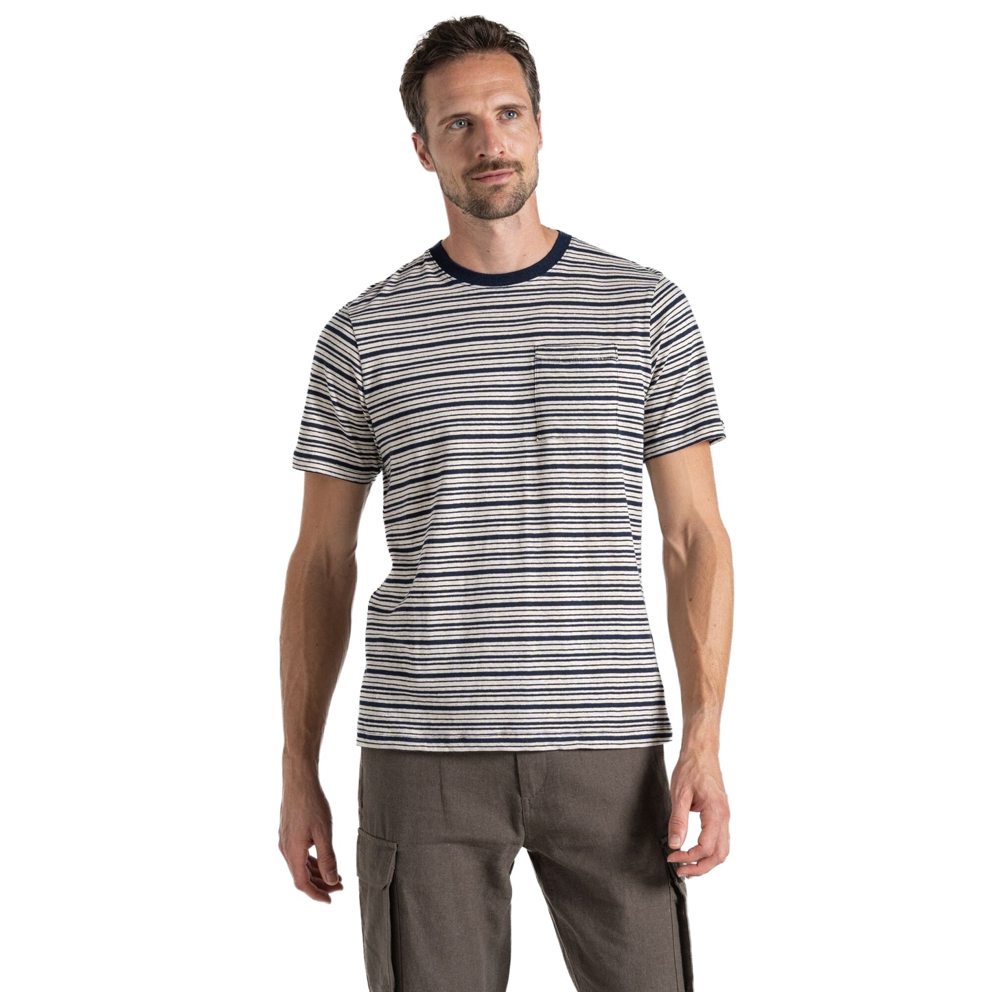 Blue Navy - Front - Craghoppers Mens Mollugo NosiBotanical Short-Sleeved T-Shirt