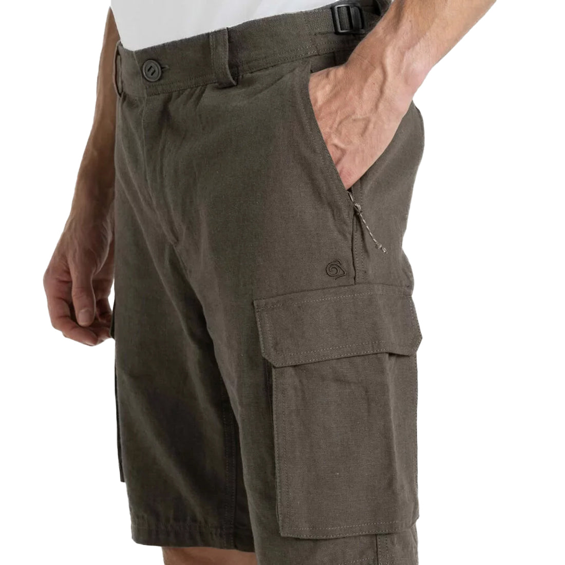 Woodland Green - Side - Craghoppers Mens Howle NosiBotanical Lightweight Shorts