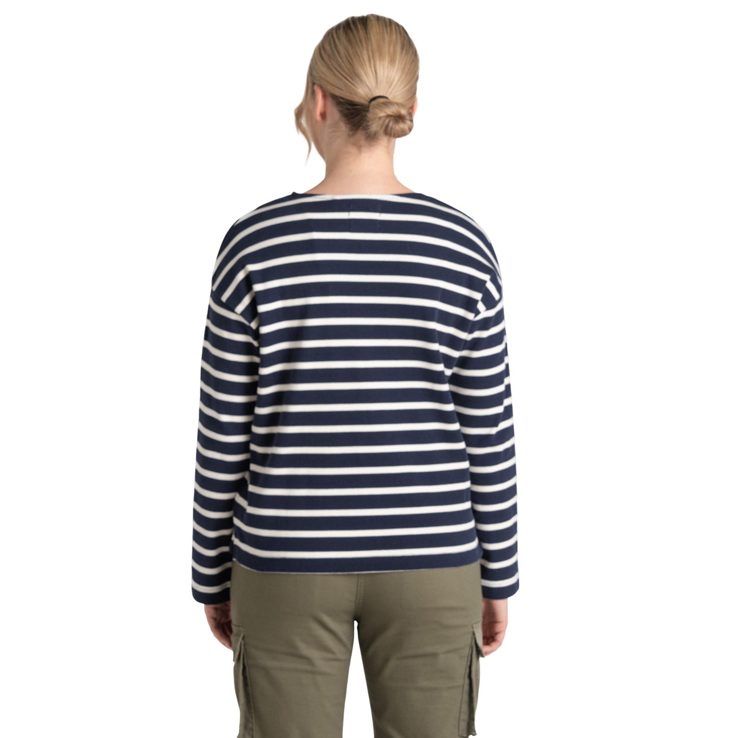 Blue Navy-Calico - Back - Craghoppers Womens-Ladies Sinead Stripe Long-Sleeved Top