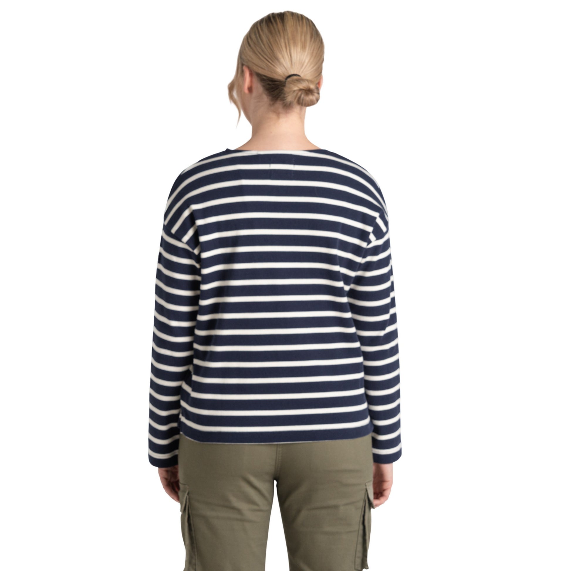 Blue Navy-Calico - Back - Craghoppers Womens-Ladies Sinead Stripe Long-Sleeved Top