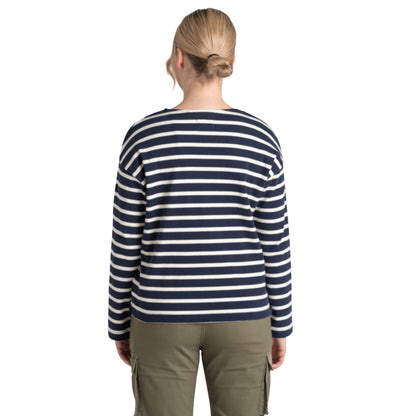 Blue Navy-Calico - Back - Craghoppers Womens-Ladies Sinead Stripe Long-Sleeved Top