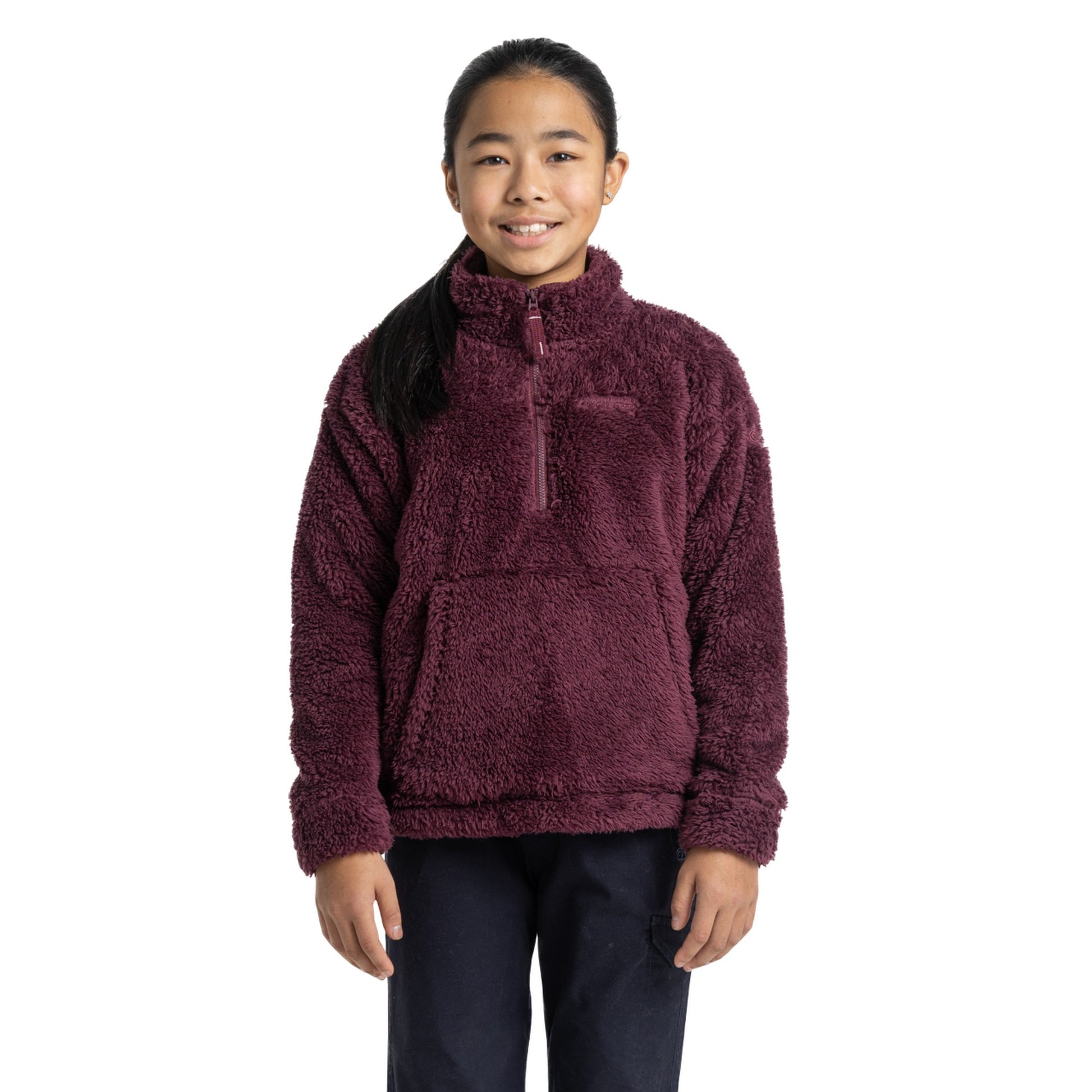 Deep Purple - Pack Shot - Craghoppers Childrens-Kids Laune Overhead Fleece Top