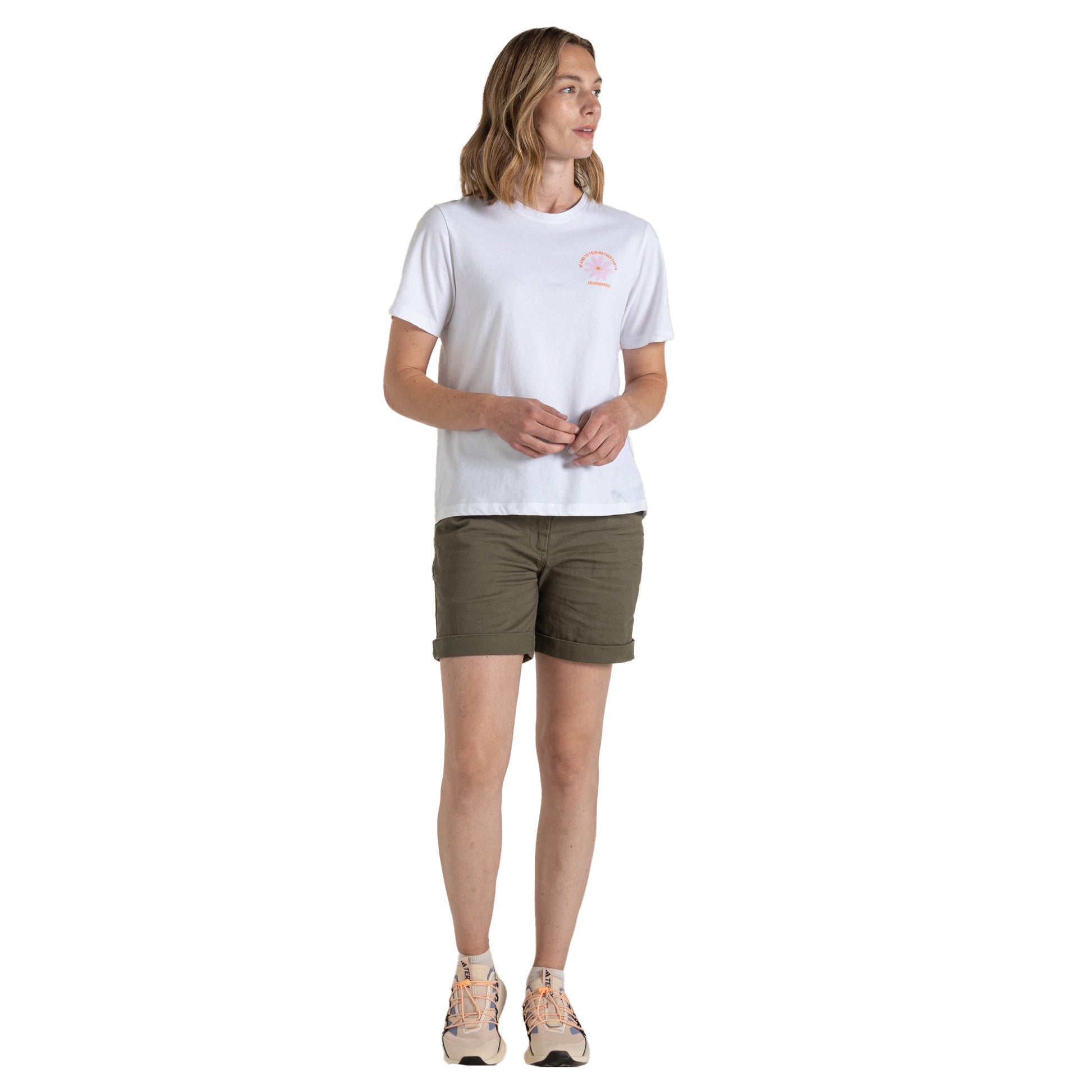 Optic White - Side - Craghoppers Womens-Ladies Malibo Be Kind T-Shirt