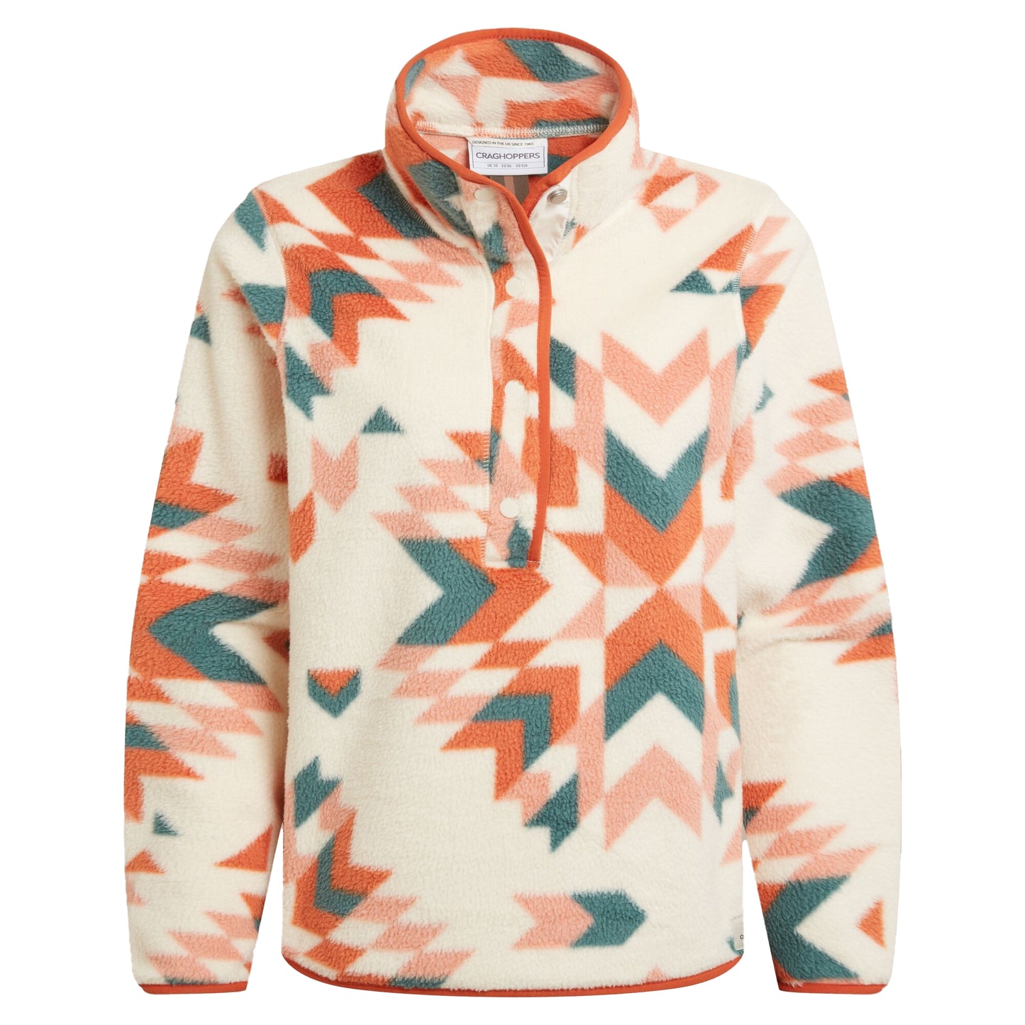 Clay - Front - Craghoppers Womens-Ladies Massey Geometric Overhead Fleece Top