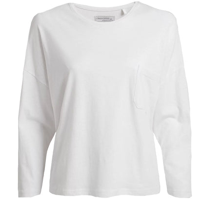 White - Front - Craghoppers Womens-Ladies Emere NosiBotanical Long-Sleeved T-Shirt