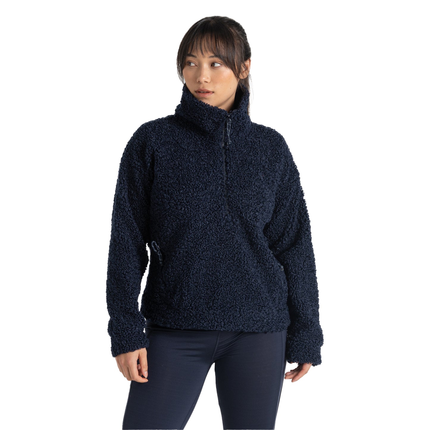 Navy Blue - Side - Craghoppers Womens-Ladies Ciara Half Zip Fleece Top
