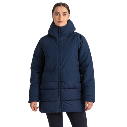 Navy Blue Marl - Pack Shot - Craghoppers Womens-Ladies Miread Waterproof Padded Jacket