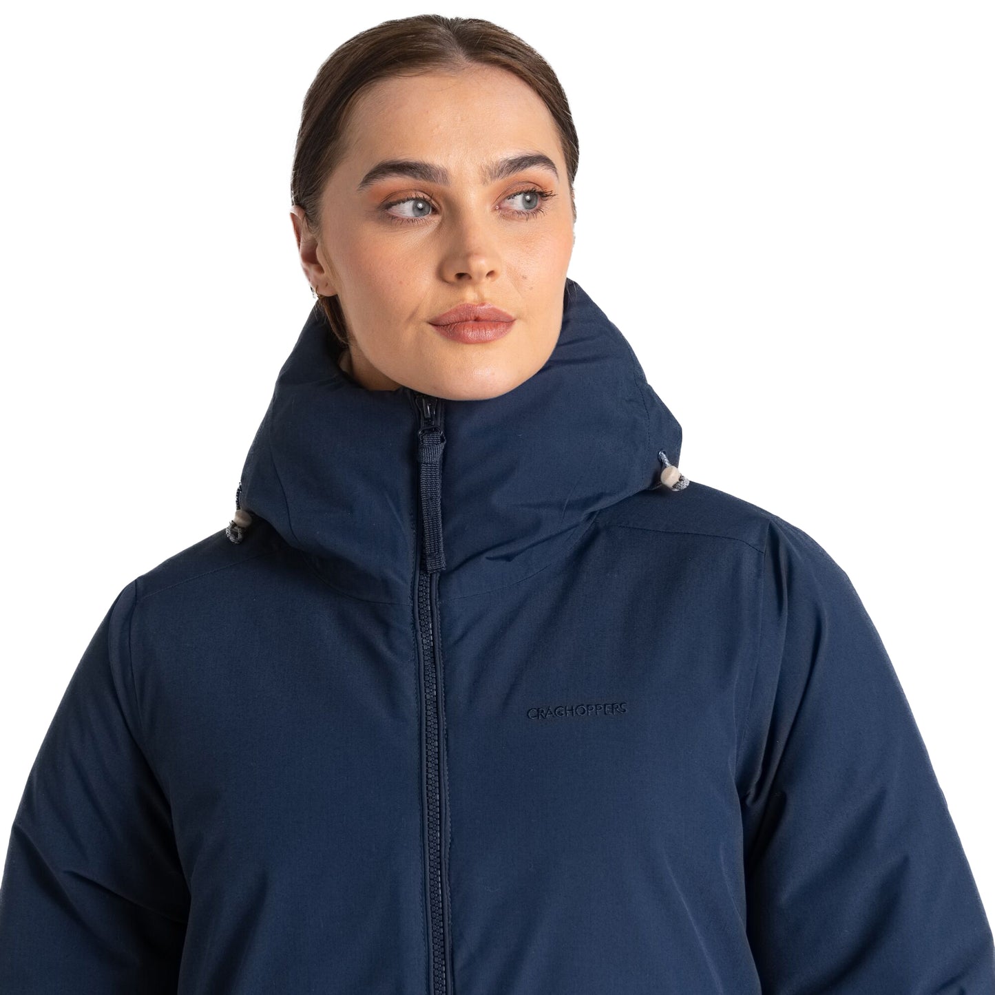 Navy Blue Marl - Side - Craghoppers Womens-Ladies Miread Waterproof Padded Jacket