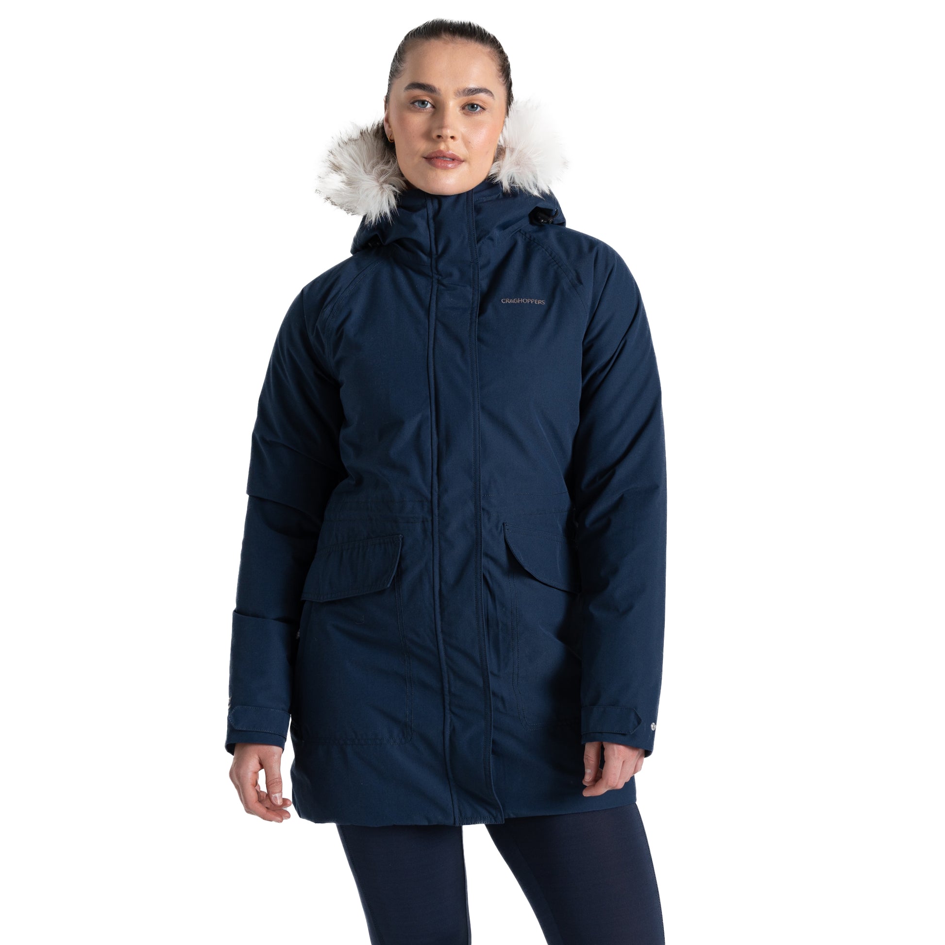 Navy Blue Marl - Pack Shot - Craghoppers Womens-Ladies Sorcha Waterproof Jacket