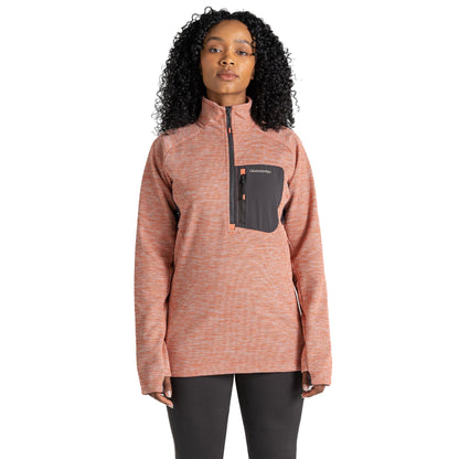 Fusion Coral - Pack Shot - Craghoppers Womens-Ladies Trina Quarter Zip Fleece Top