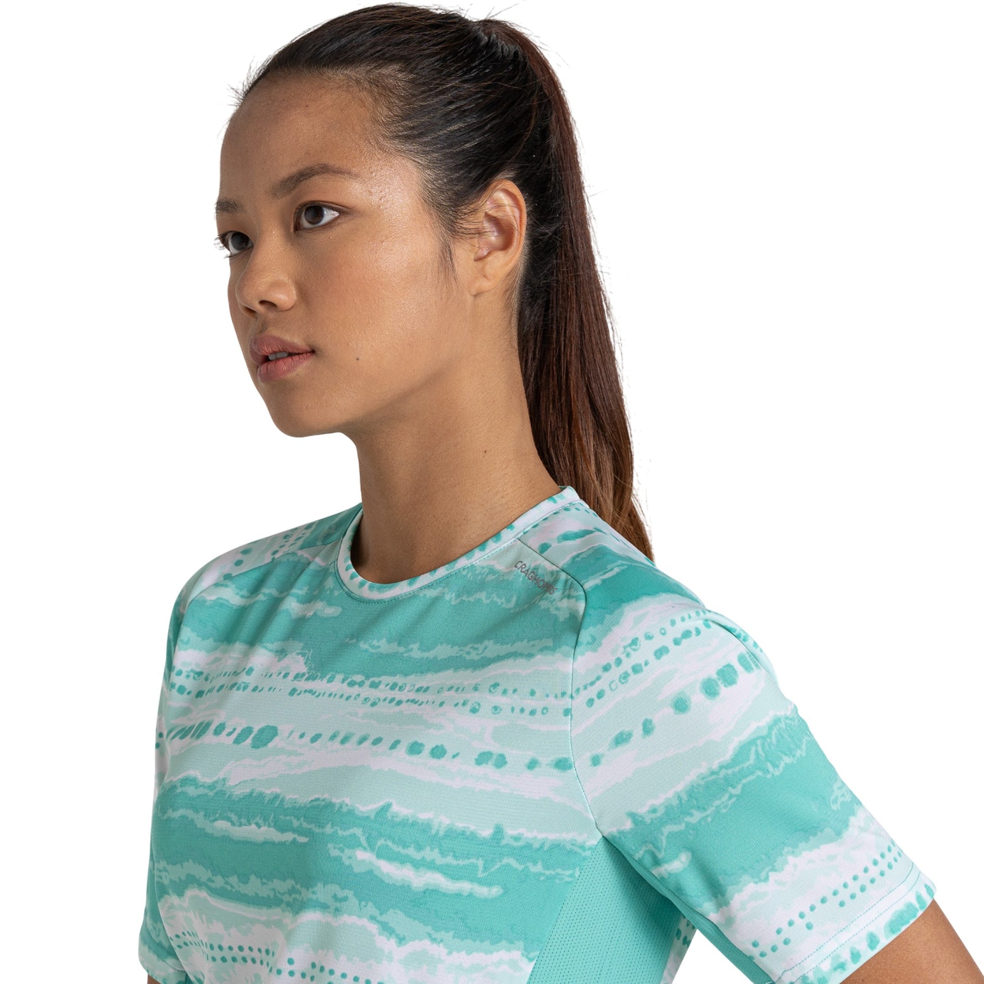Ocean Green - Side - Craghoppers Womens-Ladies Dynamic Pro Ocean Short-Sleeved T-Shirt
