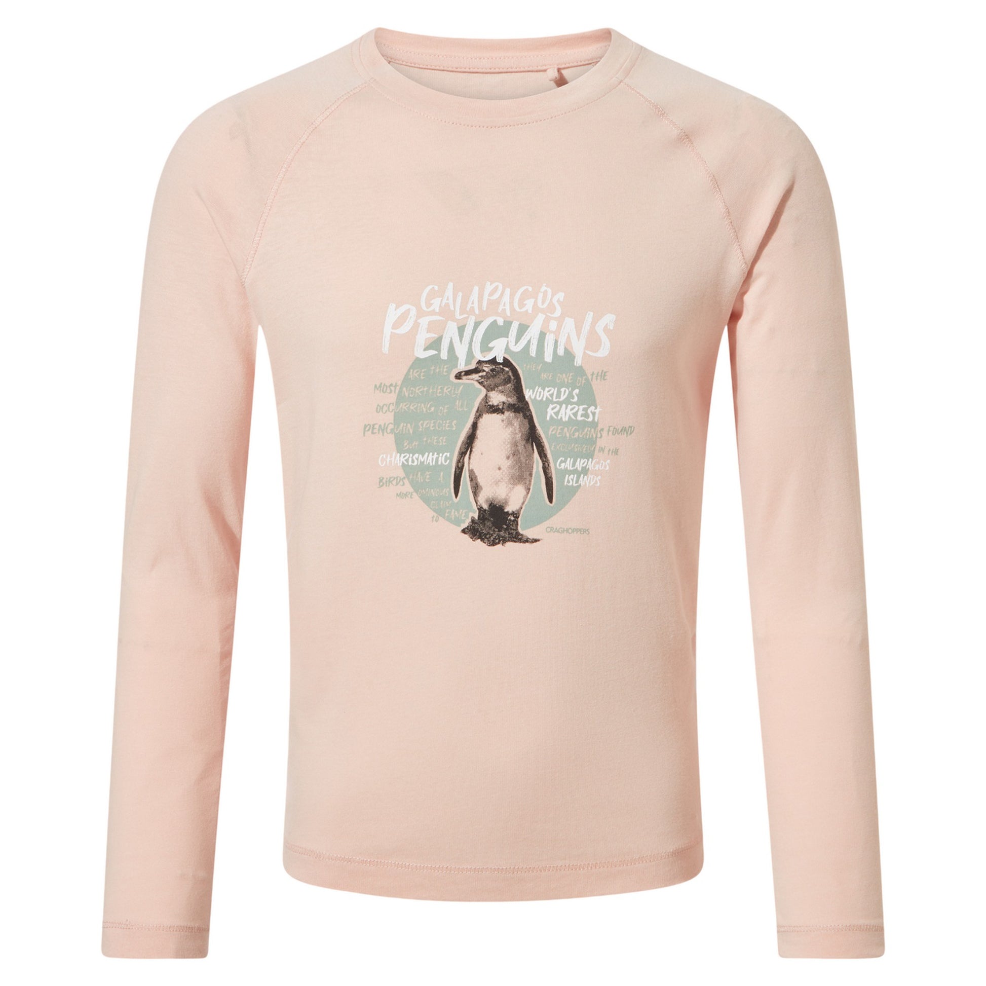 Pink Dusk - Front - Craghoppers Childrens-Kids Colly Penguin Long-Sleeved T-Shirt