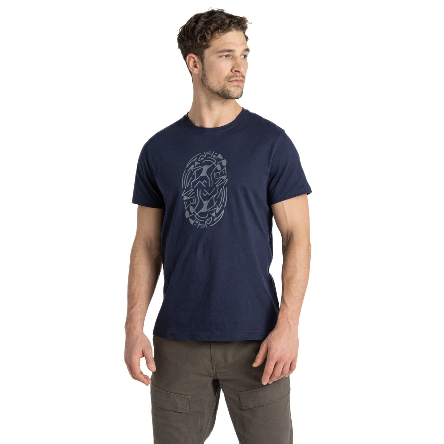 Blue Navy - Side - Craghoppers Mens Lucent Tribe Short-Sleeved T-Shirt