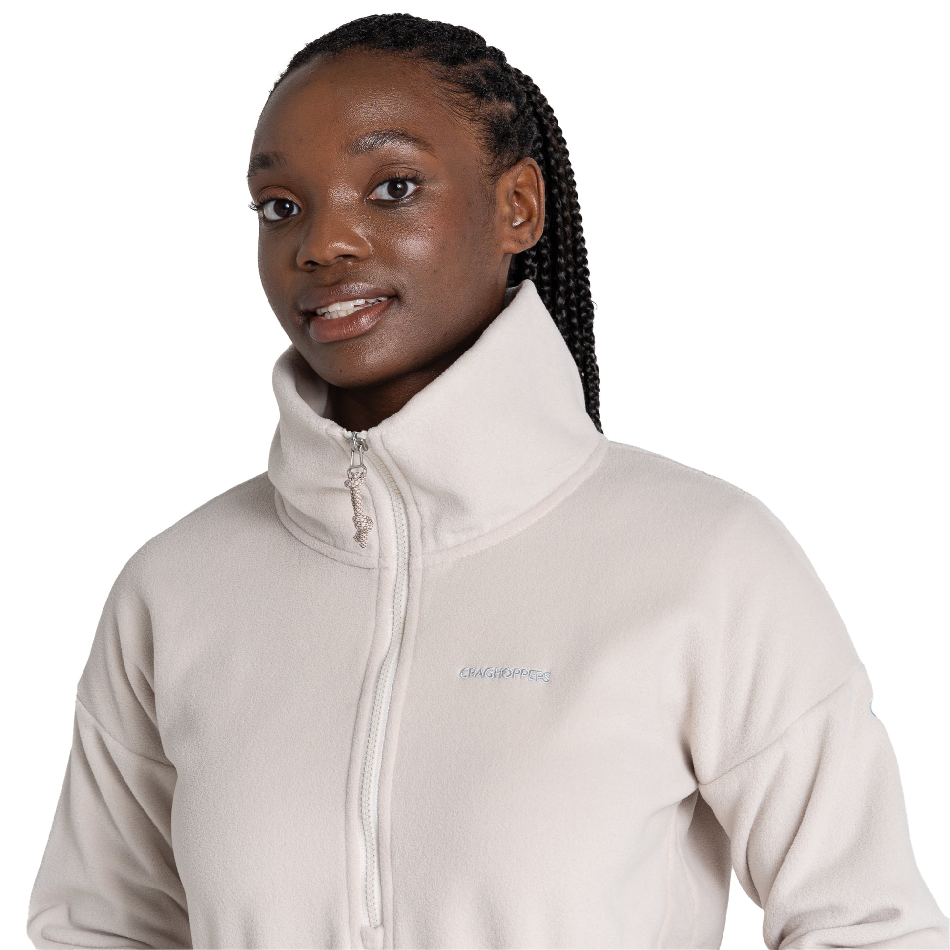 Ecru - Side - Craghoppers Womens-Ladies Caprice Polartech Quarter Zip Fleece Top