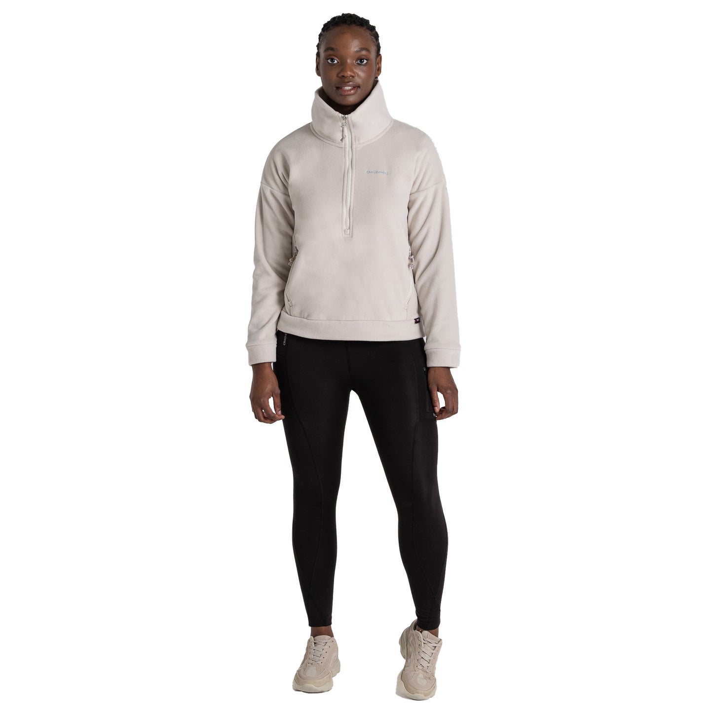 Ecru - Pack Shot - Craghoppers Womens-Ladies Caprice Polartech Quarter Zip Fleece Top