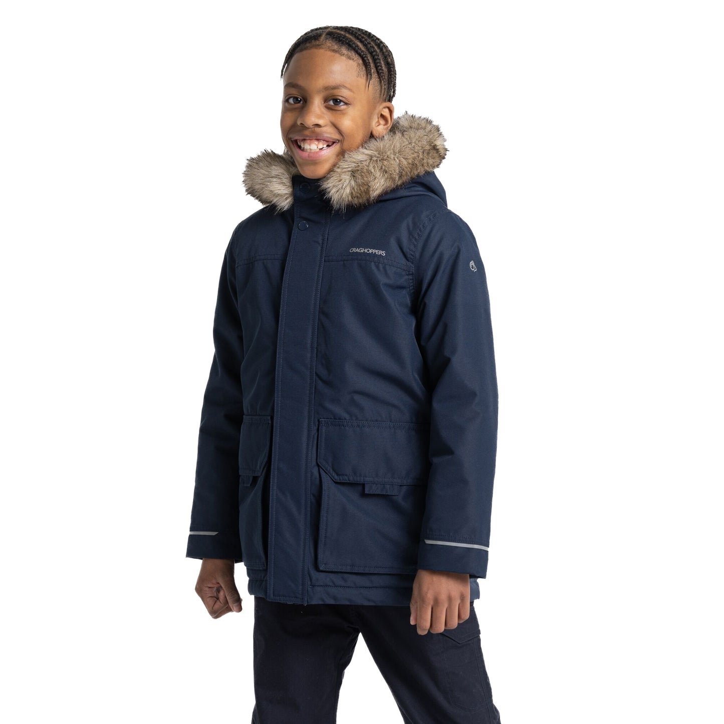 Blue Navy - Side - Craghoppers Childrens-Kids Corrib Breathable Waterproof Jacket
