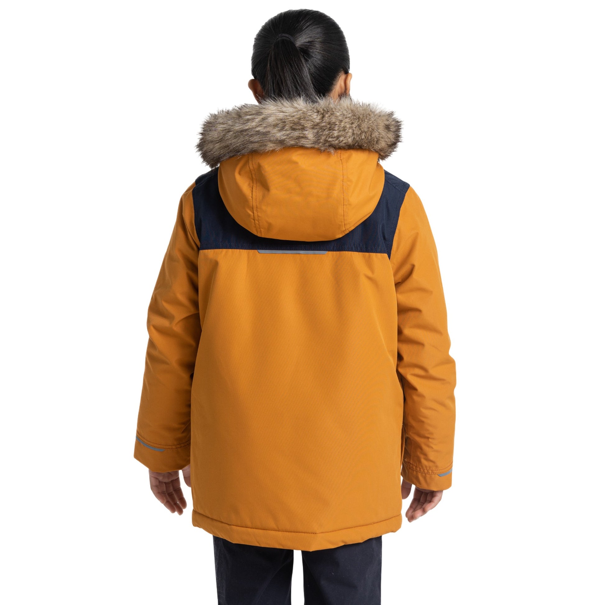 Pumpkin Spice-Blue Navy - Back - Craghoppers Childrens-Kids Corrib Breathable Waterproof Jacket