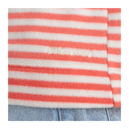 Rose Coral - Pack Shot - Craghoppers Womens-Ladies Melina Striped Half Zip Fleece Top