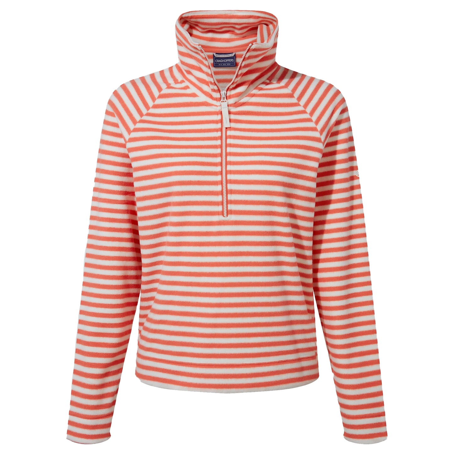 Rose Coral - Front - Craghoppers Womens-Ladies Melina Striped Half Zip Fleece Top