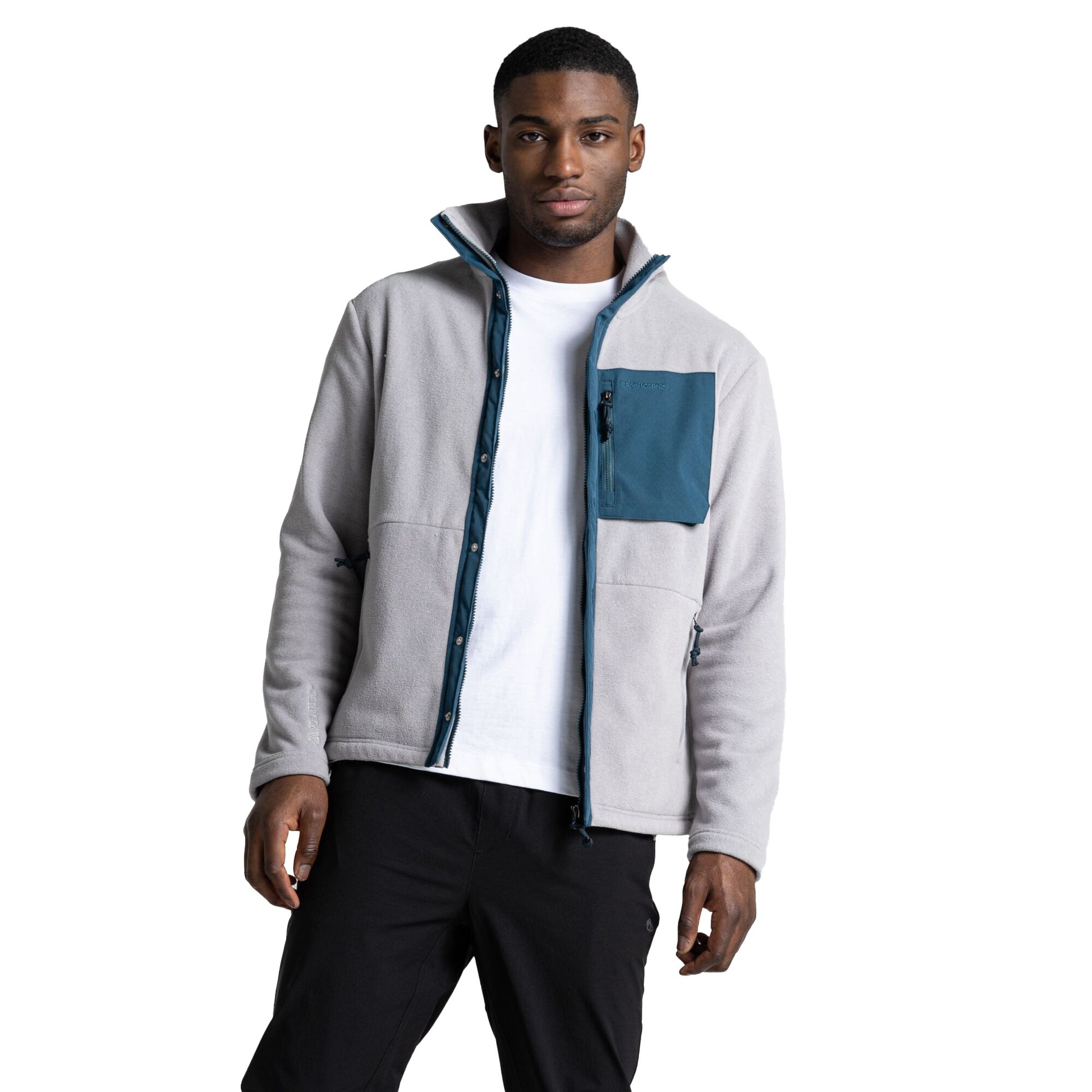 Soft Grey Marl - Close up - Craghoppers Mens Argo Polartech Fleece Jacket