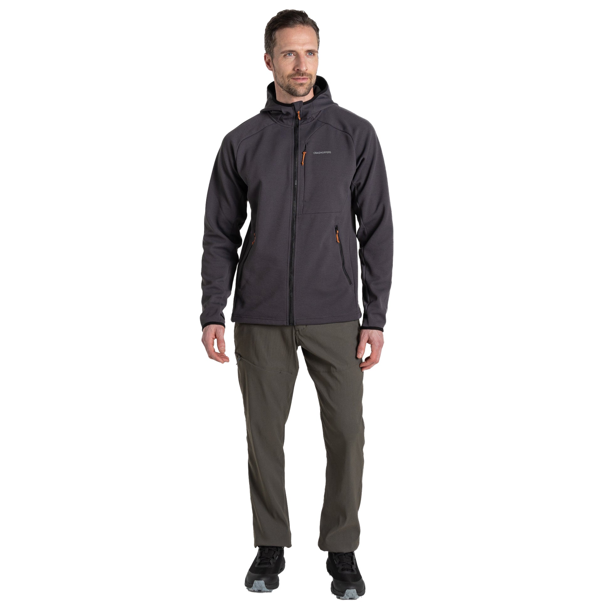 Dark Iron Marl - Pack Shot - Craghoppers Mens Dynamic Pro Hooded Padded Jacket