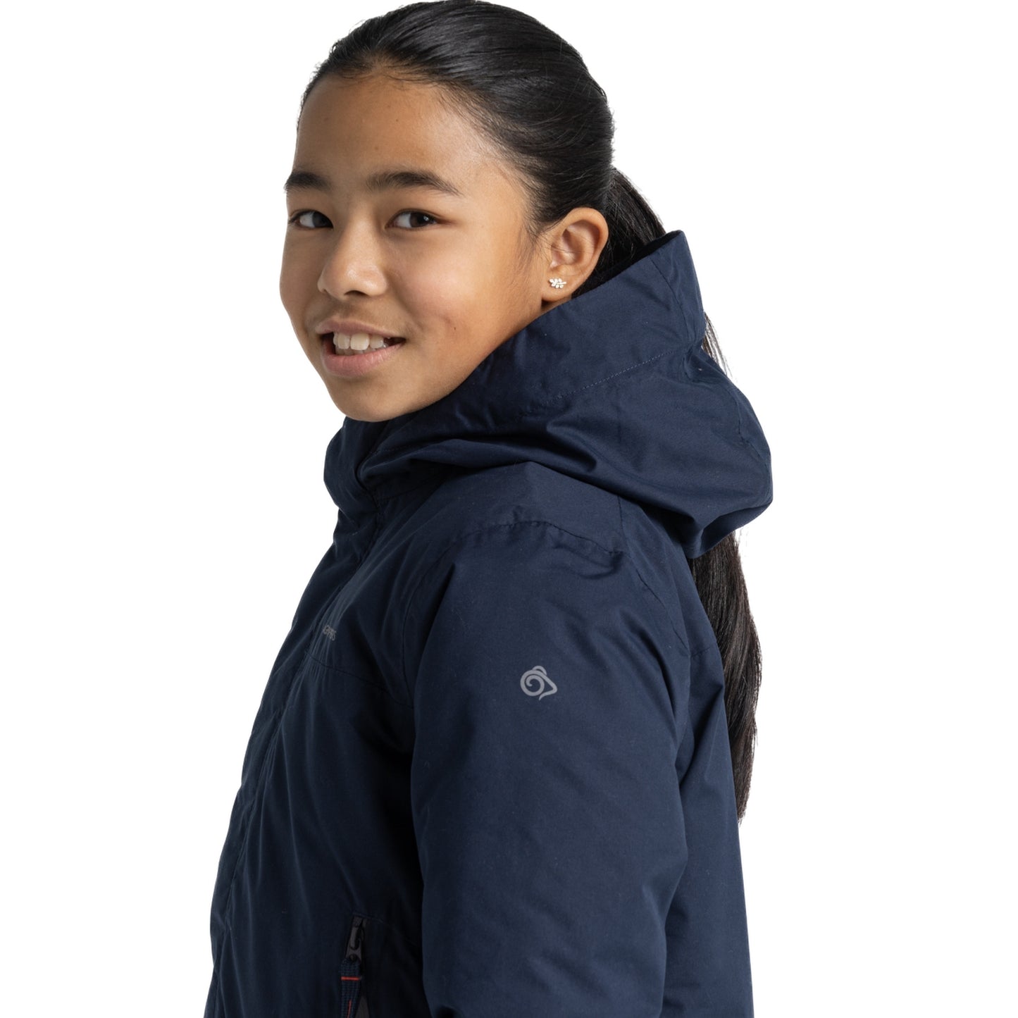 Blue Navy - Side - Craghoppers Childrens-Kids Nephin Waterproof Jacket