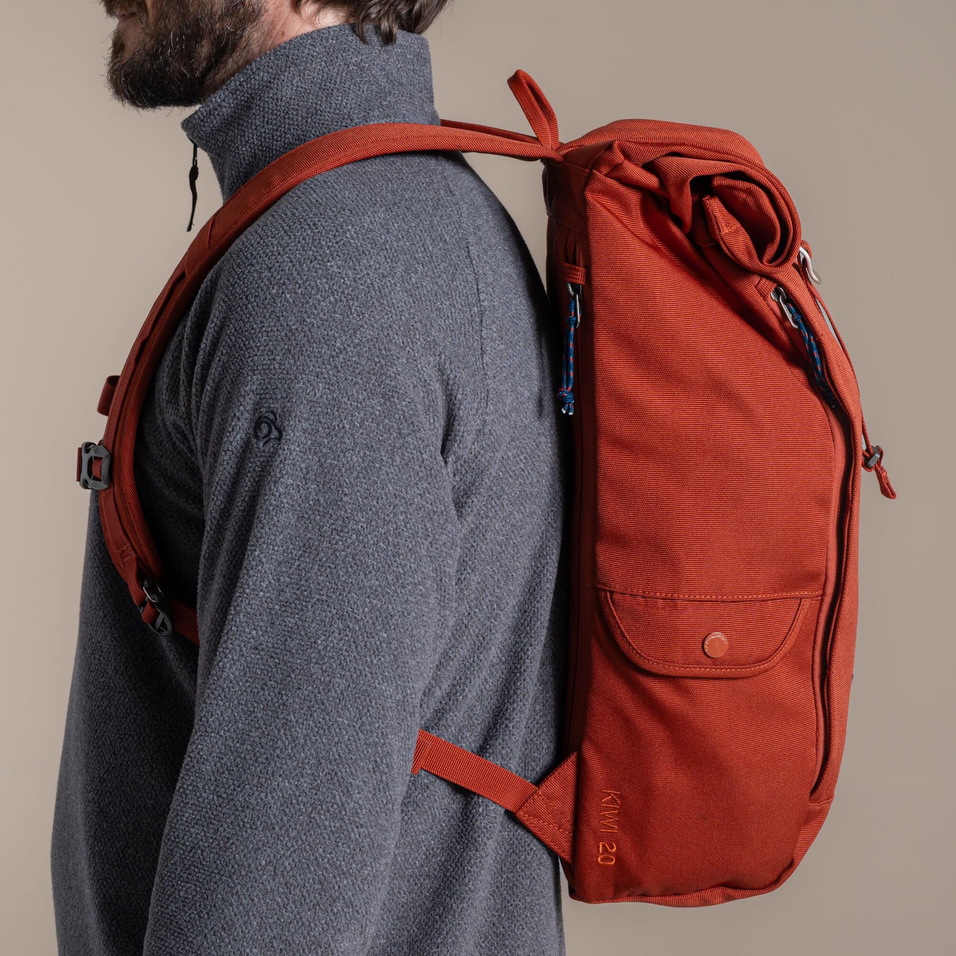 Red Beach - Pack Shot - Craghoppers Classic Kiwi II Roll Top 20L Backpack