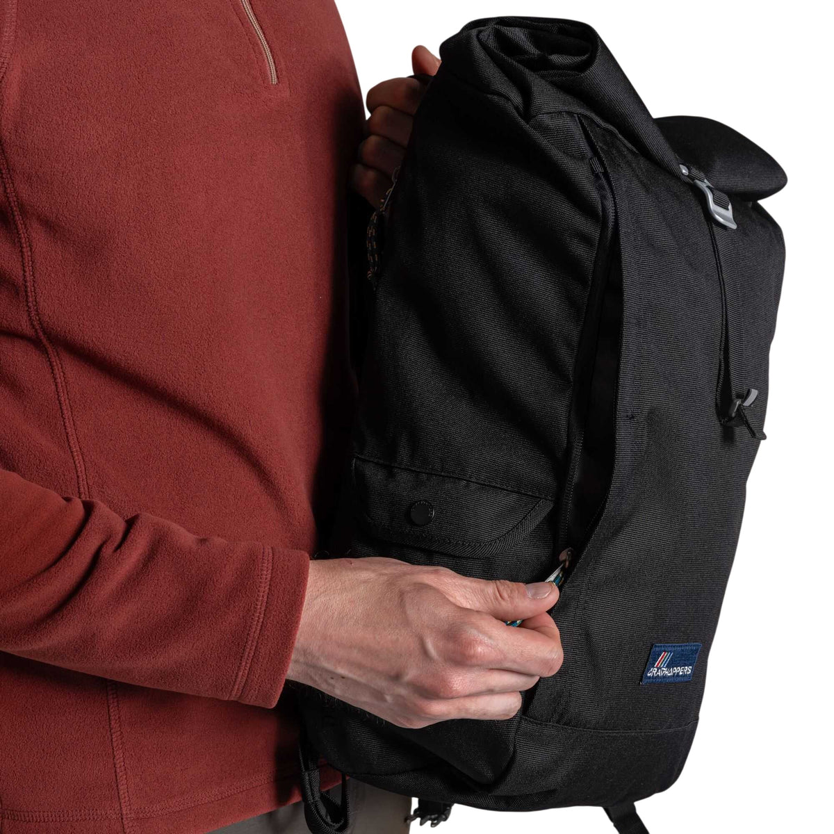 Black - Pack Shot - Craghoppers Classic Kiwi II Roll Top 20L Backpack