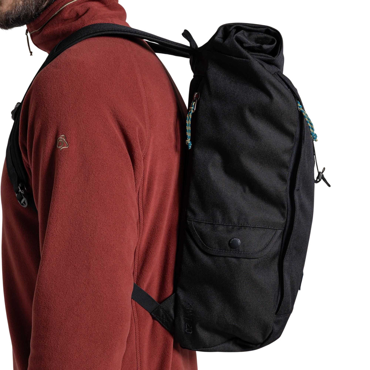 Black - Close up - Craghoppers Classic Kiwi II Roll Top 20L Backpack