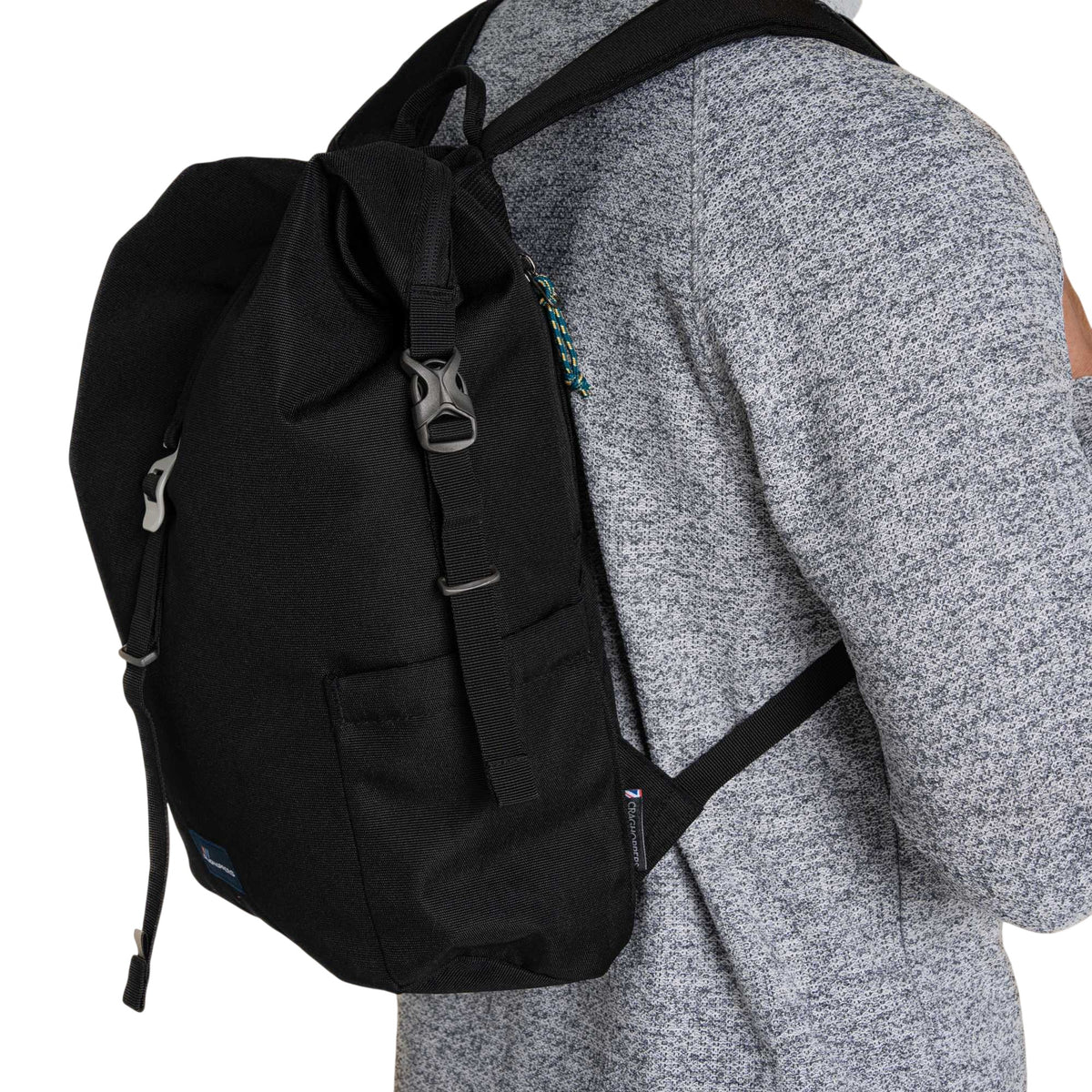 Black - Side - Craghoppers Classic Kiwi II Roll Top 16L Backpack