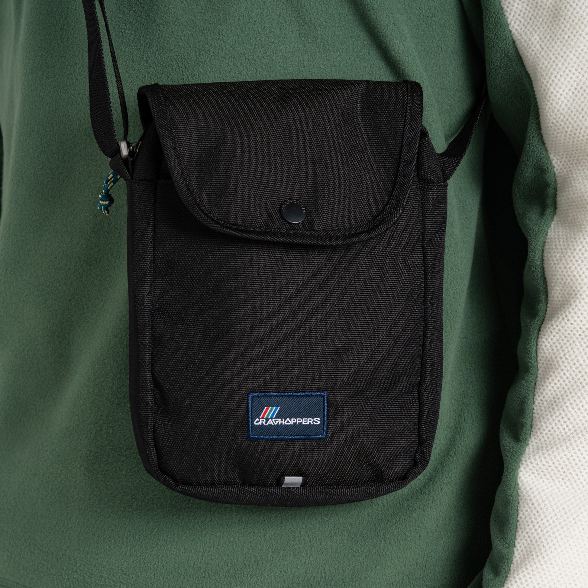 Black - Back - Craghoppers Kiwi Logo Crossbody Bag