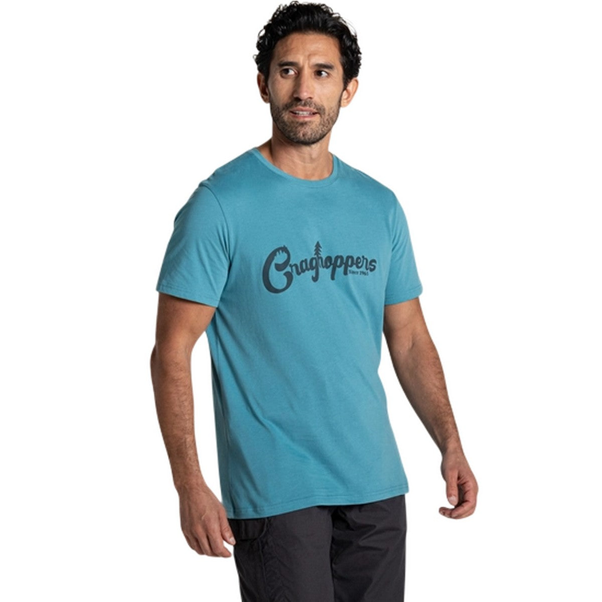 Tranquil Blue - Side - Craghoppers Mens Lucent II Logo Short-Sleeved T-Shirt