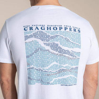 White - Lifestyle - Craghoppers Mens Lucent II Mountain Back Print Short-Sleeved T-Shirt