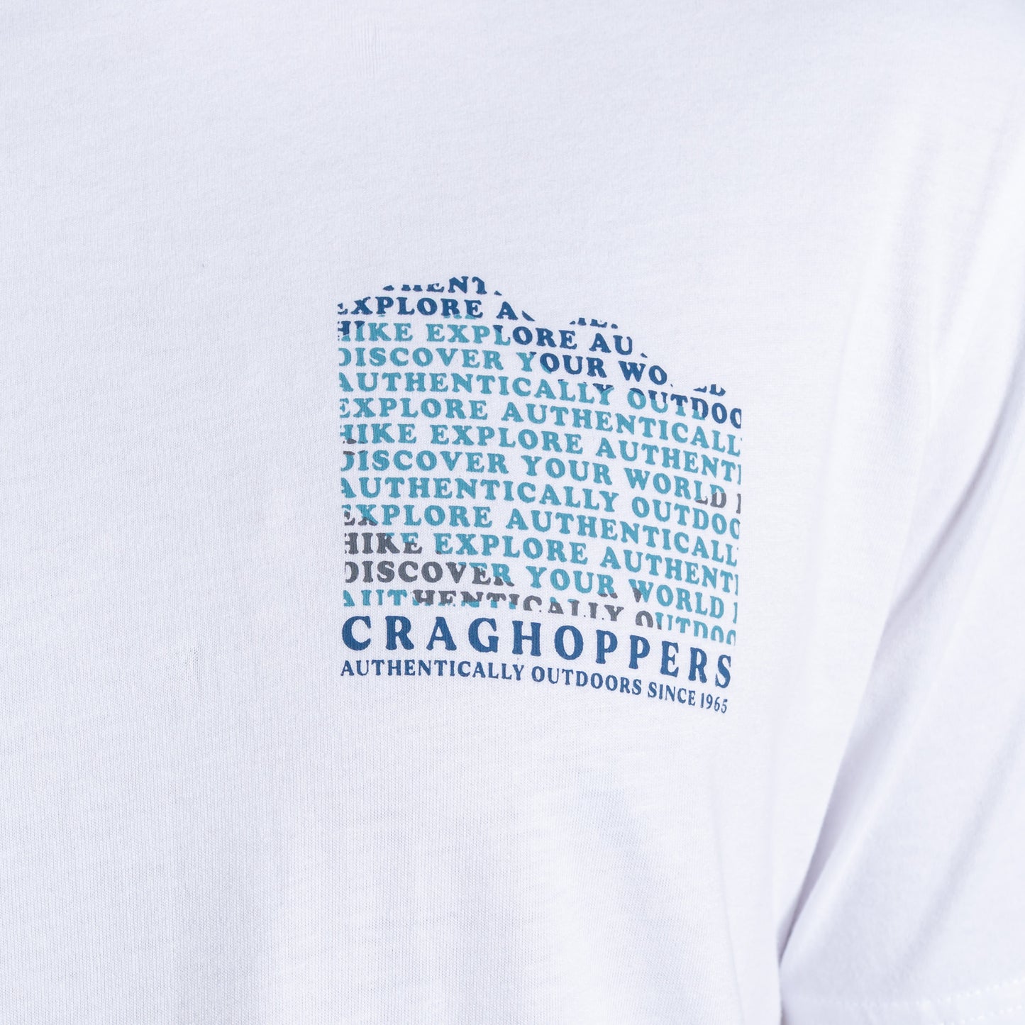 White - Pack Shot - Craghoppers Mens Lucent II Mountain Back Print Short-Sleeved T-Shirt