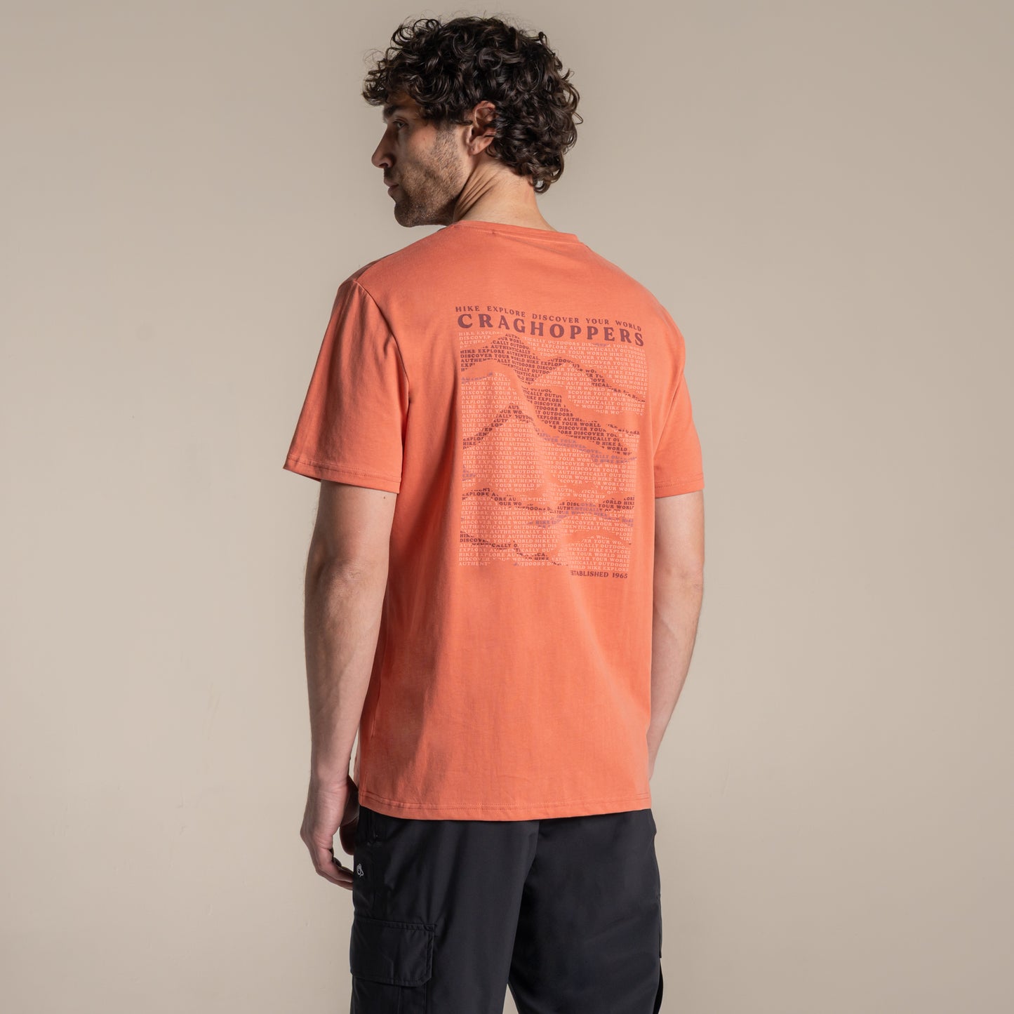 Sahara - Side - Craghoppers Mens Lucent II Mountain Back Print Short-Sleeved T-Shirt