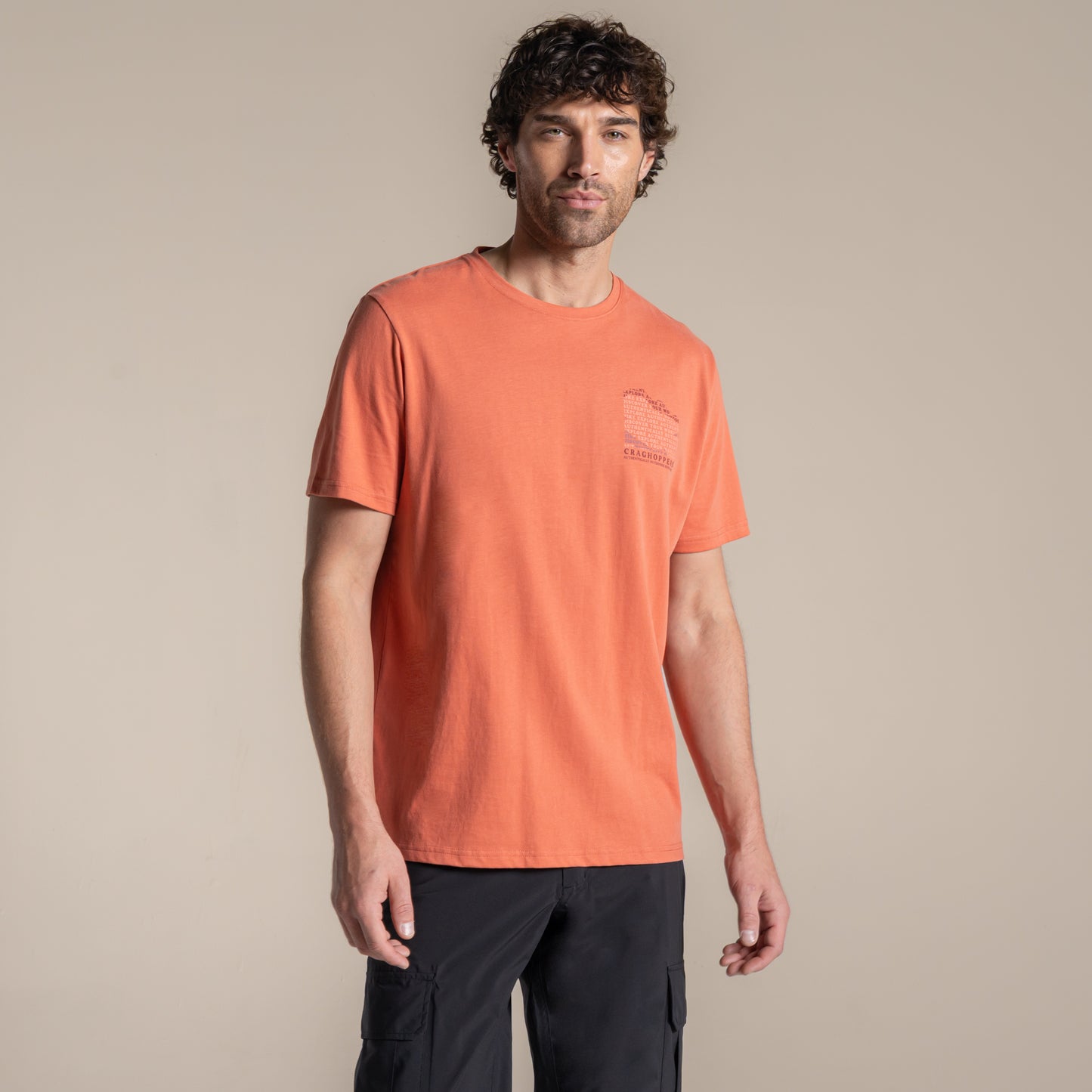 Sahara - Close up - Craghoppers Mens Lucent II Mountain Back Print Short-Sleeved T-Shirt