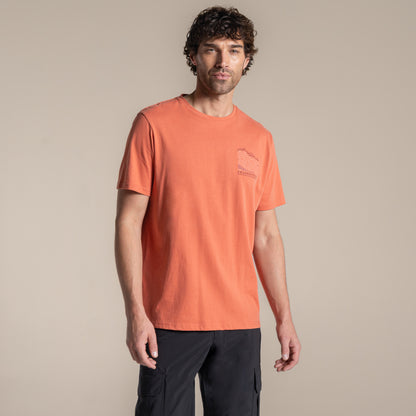 Sahara - Close up - Craghoppers Mens Lucent II Mountain Back Print Short-Sleeved T-Shirt