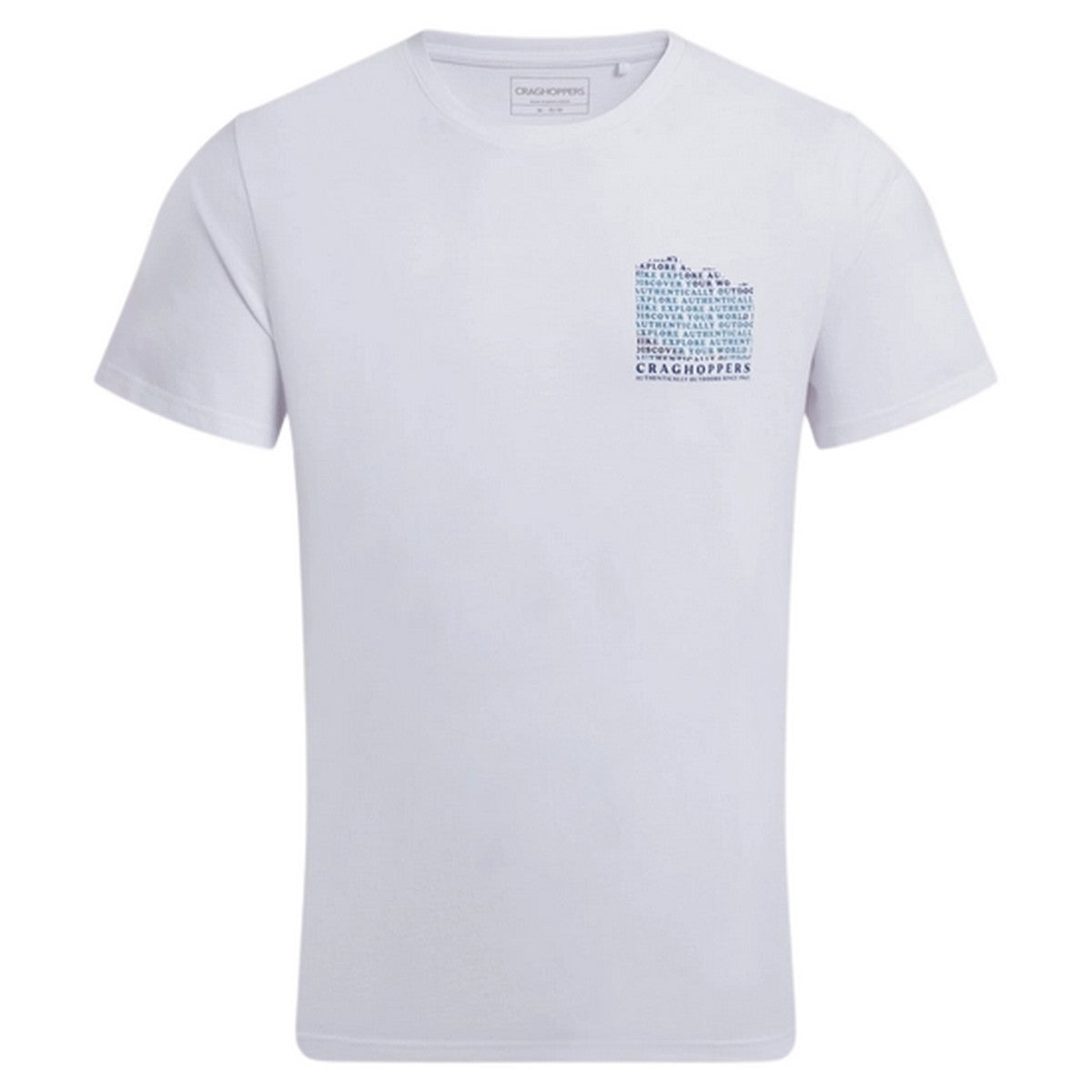 White - Front - Craghoppers Mens Lucent II Mountain Back Print Short-Sleeved T-Shirt