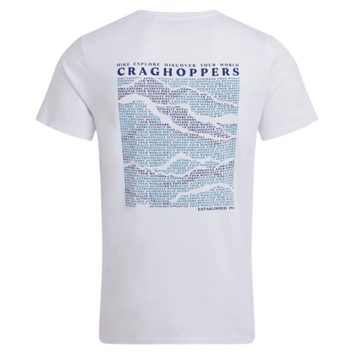 White - Back - Craghoppers Mens Lucent II Mountain Back Print Short-Sleeved T-Shirt