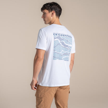 White - Side - Craghoppers Mens Lucent II Mountain Back Print Short-Sleeved T-Shirt