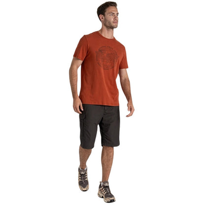 Red Beach - Side - Craghoppers Mens Lucent II Globe Short-Sleeved T-Shirt