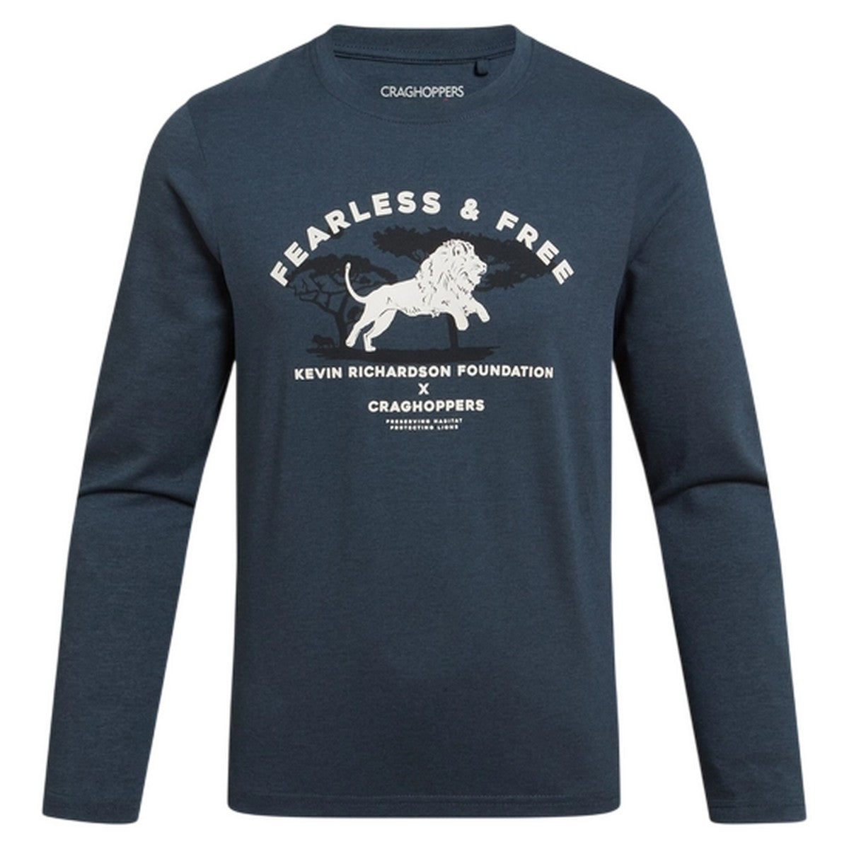 Blue Stone - Front - Craghoppers Childrens-Kids Cruz Lion Nosilife Long-Sleeved T-Shirt
