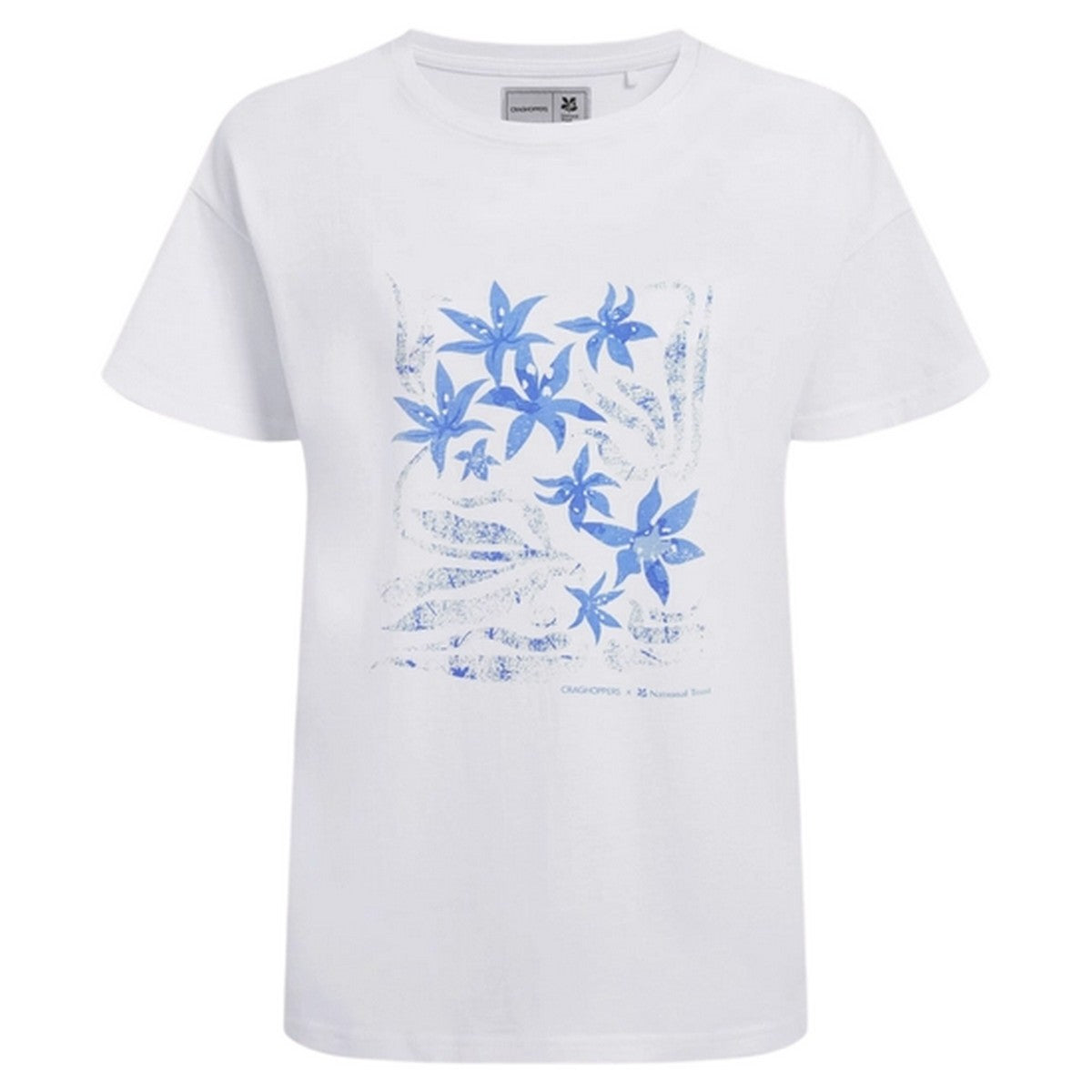 White - Front - Craghoppers Womens-Ladies Bistort Flowers National Trust T-Shirt