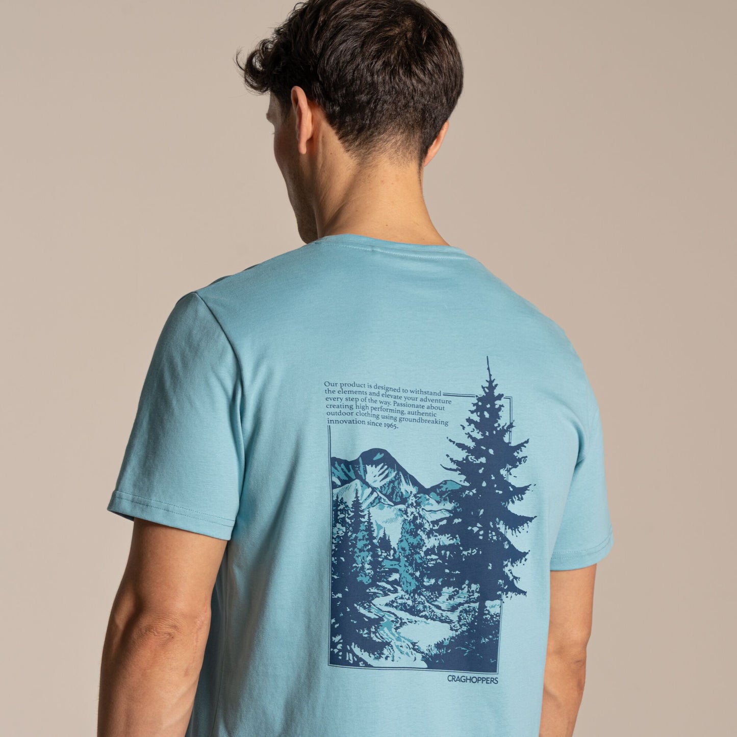 Saltpool - Pack Shot - Craghoppers Mens Lucent II Valley Back Print Short-Sleeved T-Shirt