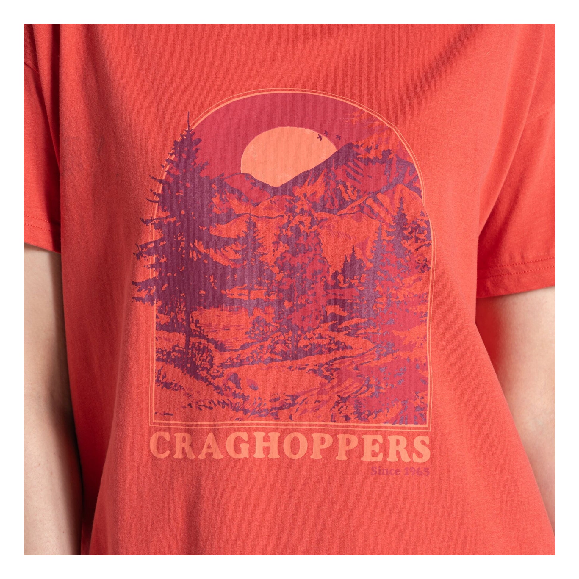 Compote Red - Side - Craghoppers Womens-Ladies Yago Mountain T-Shirt