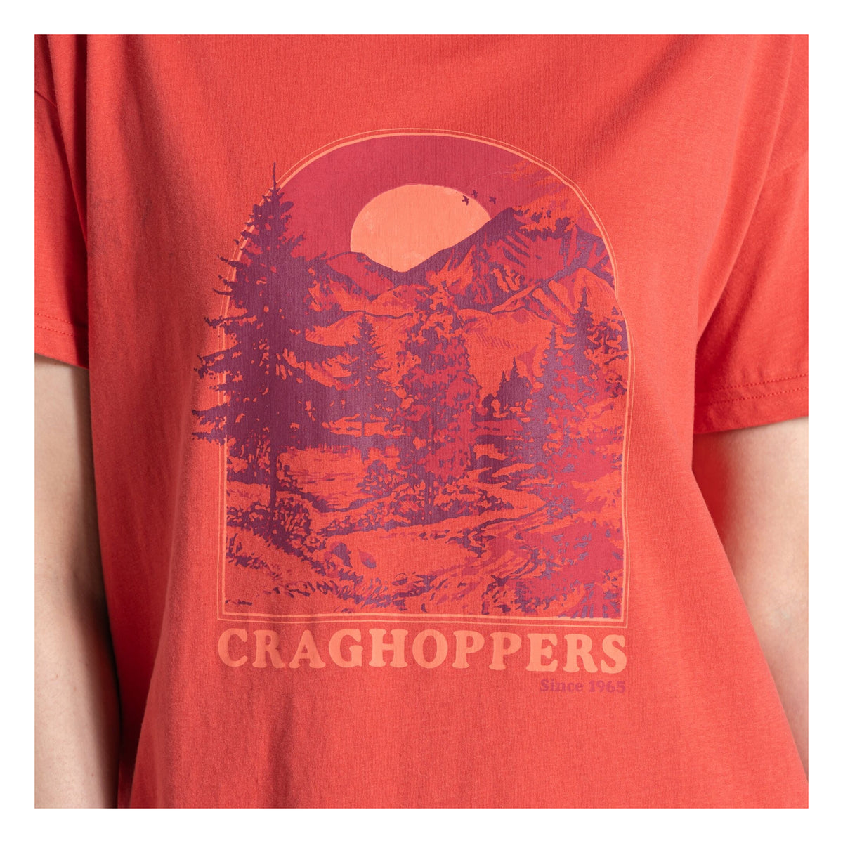 Compote Red - Side - Craghoppers Womens-Ladies Yago Mountain T-Shirt