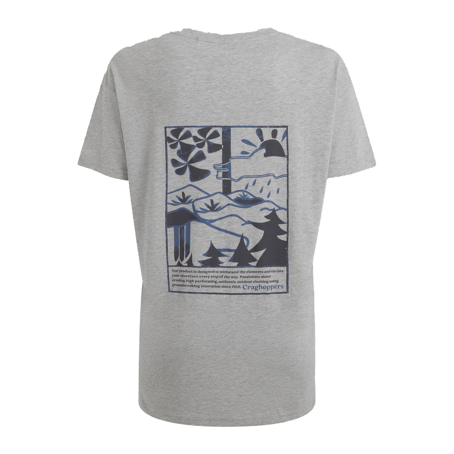 Soft Grey Marl - Back - Craghoppers Womens-Ladies Yago Landscape Back Print Short-Sleeved T-Shirt
