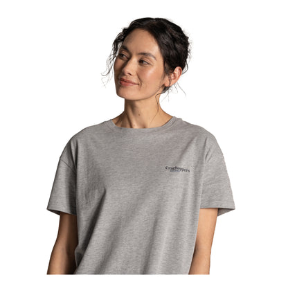 Soft Grey Marl - Side - Craghoppers Womens-Ladies Yago Landscape Back Print Short-Sleeved T-Shirt