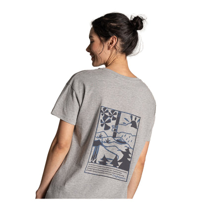 Soft Grey Marl - Pack Shot - Craghoppers Womens-Ladies Yago Landscape Back Print Short-Sleeved T-Shirt